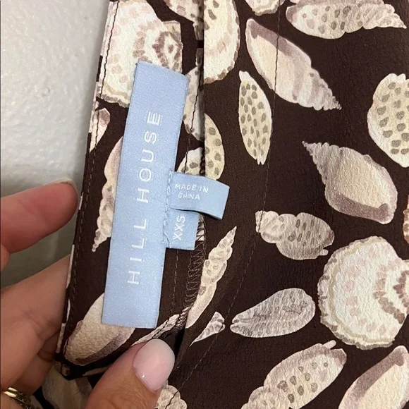 Hill House XXS Brown Floral Sleeveless Top Deep V Lightweight Summer Dress - Picture 2 of 10